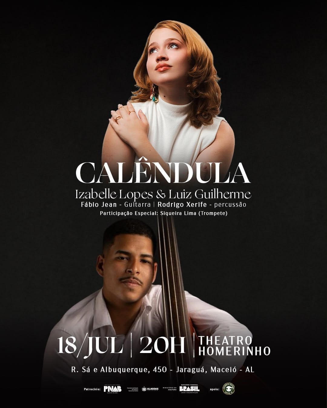 Cartaz do espetáculo Calêndula, Theatro Homerinho