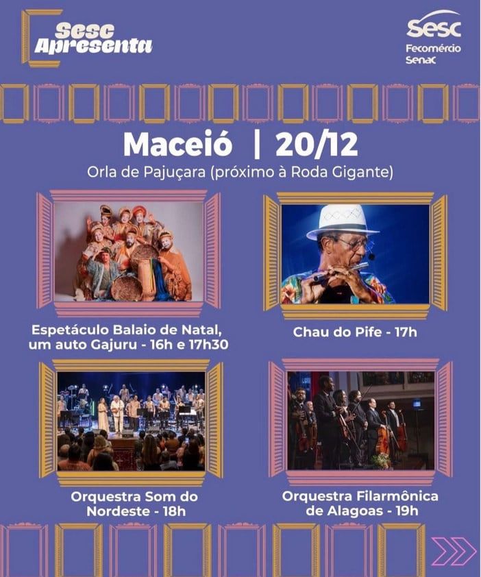 Cartaz do SESC Apresenta em Maceió