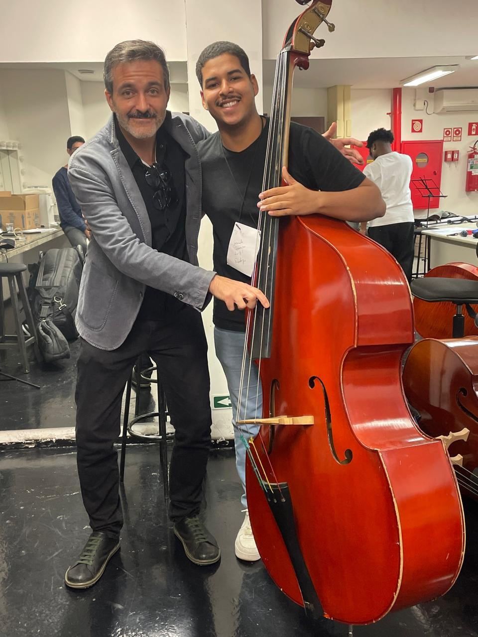 Luiz Guilherme com o professor Rodrigo Favaro